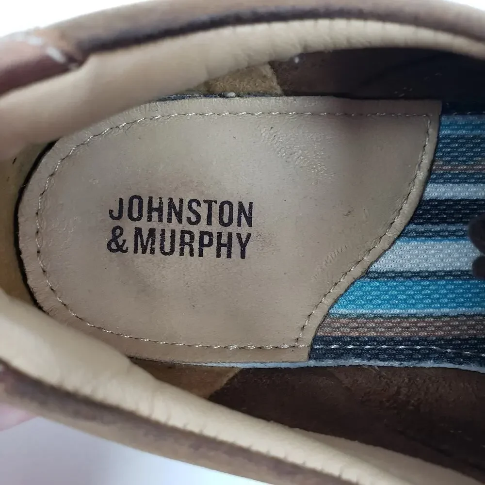Johnston & Murphy Boys Size 1Y Brown Leather Formal Dress Shoes 28-8260